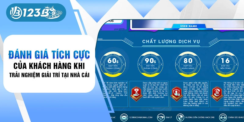 Đánh giá tích cực của khách hàng khi trải nghiệm giải trí tại nhà cái